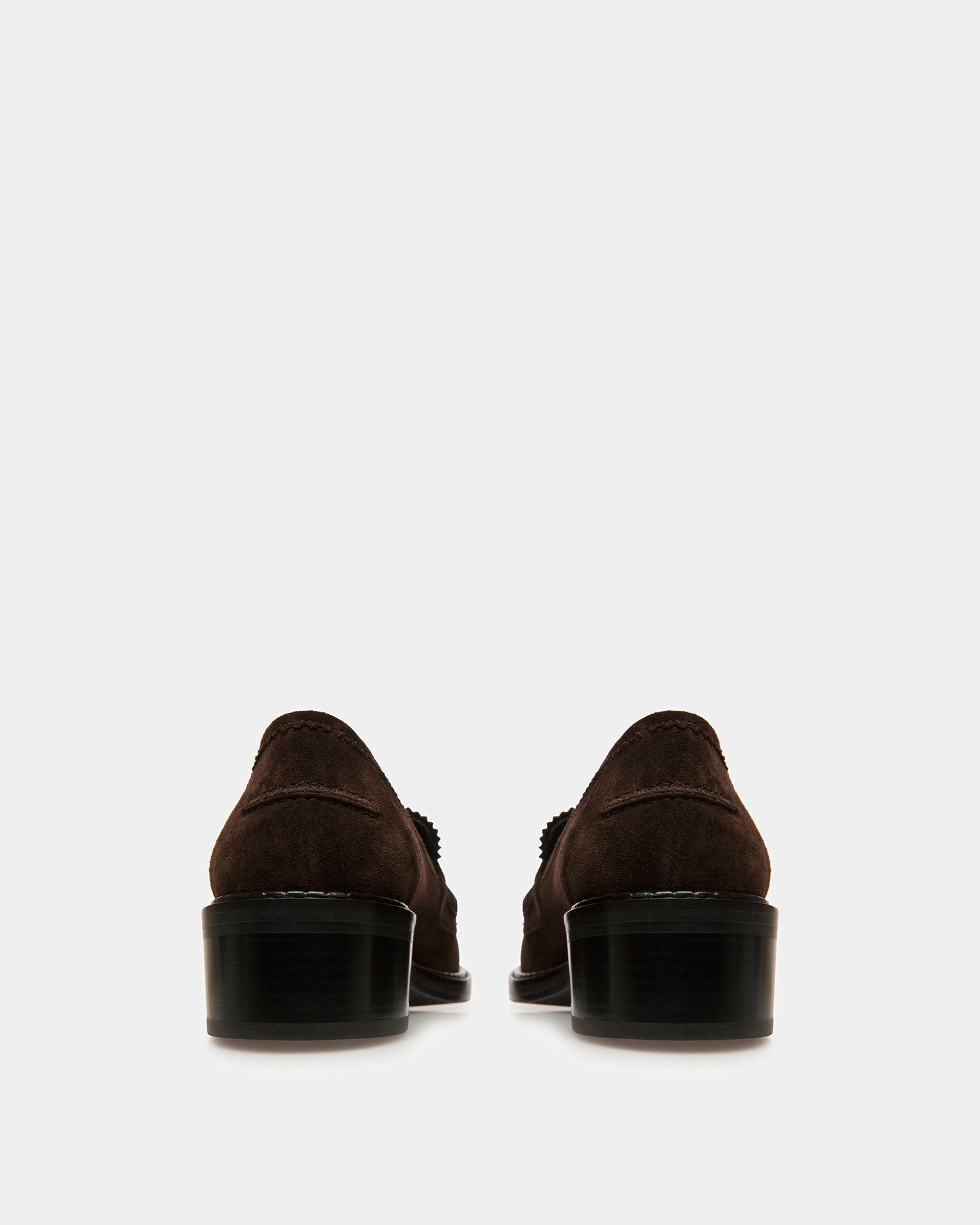 Ellyane Leather Moccasins In Ebony Brown