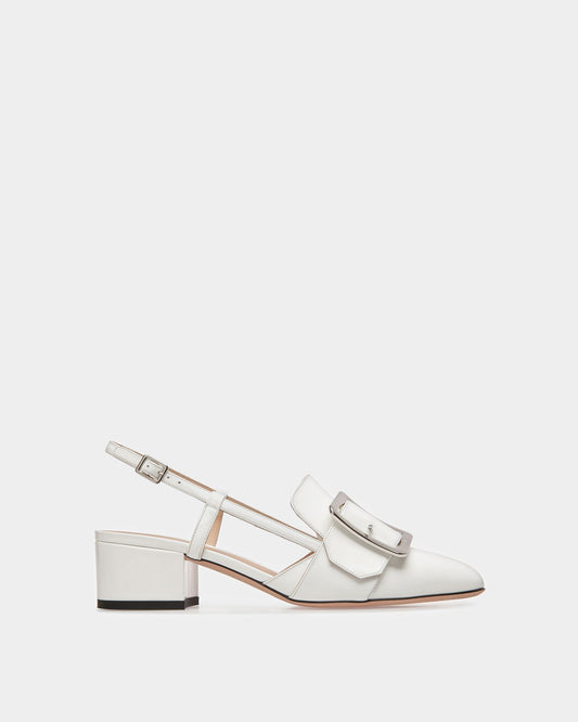 Jasmine Leather Slingback Pumps In White