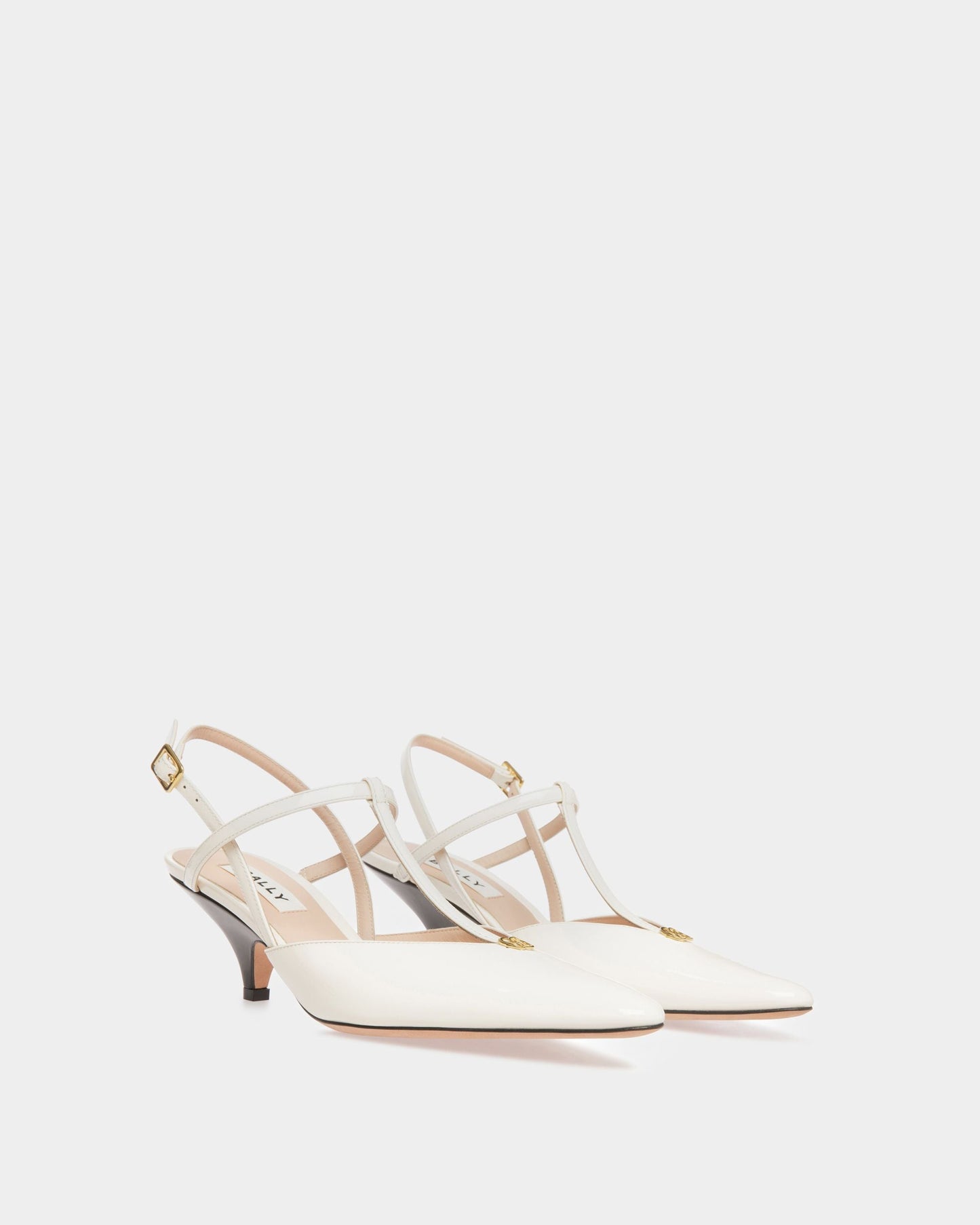 Karline | Women's Pumps | Bone And Black Leather | Bally | Still Life 3/4 Front