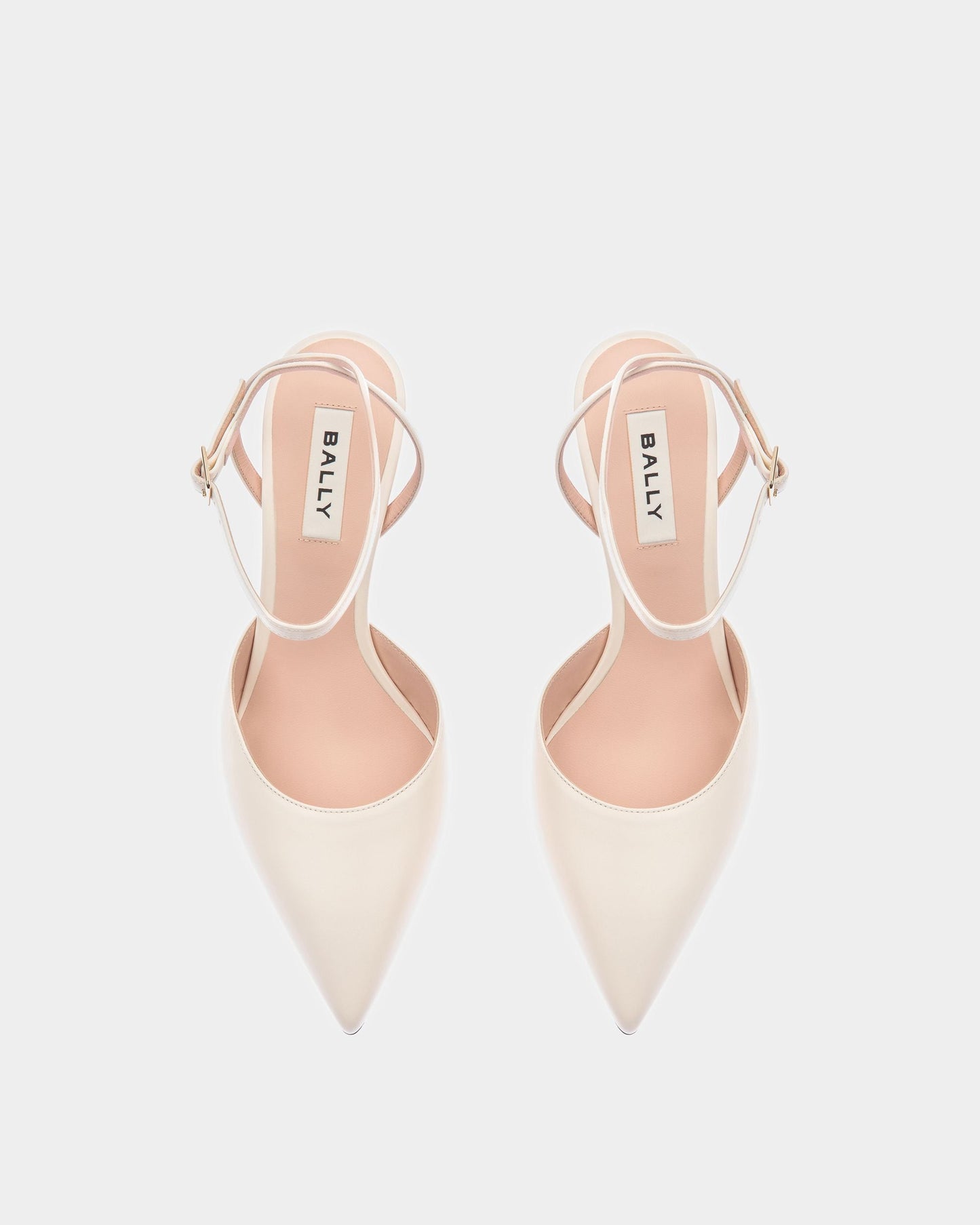 Block Ankle Strap Pump In Leather
