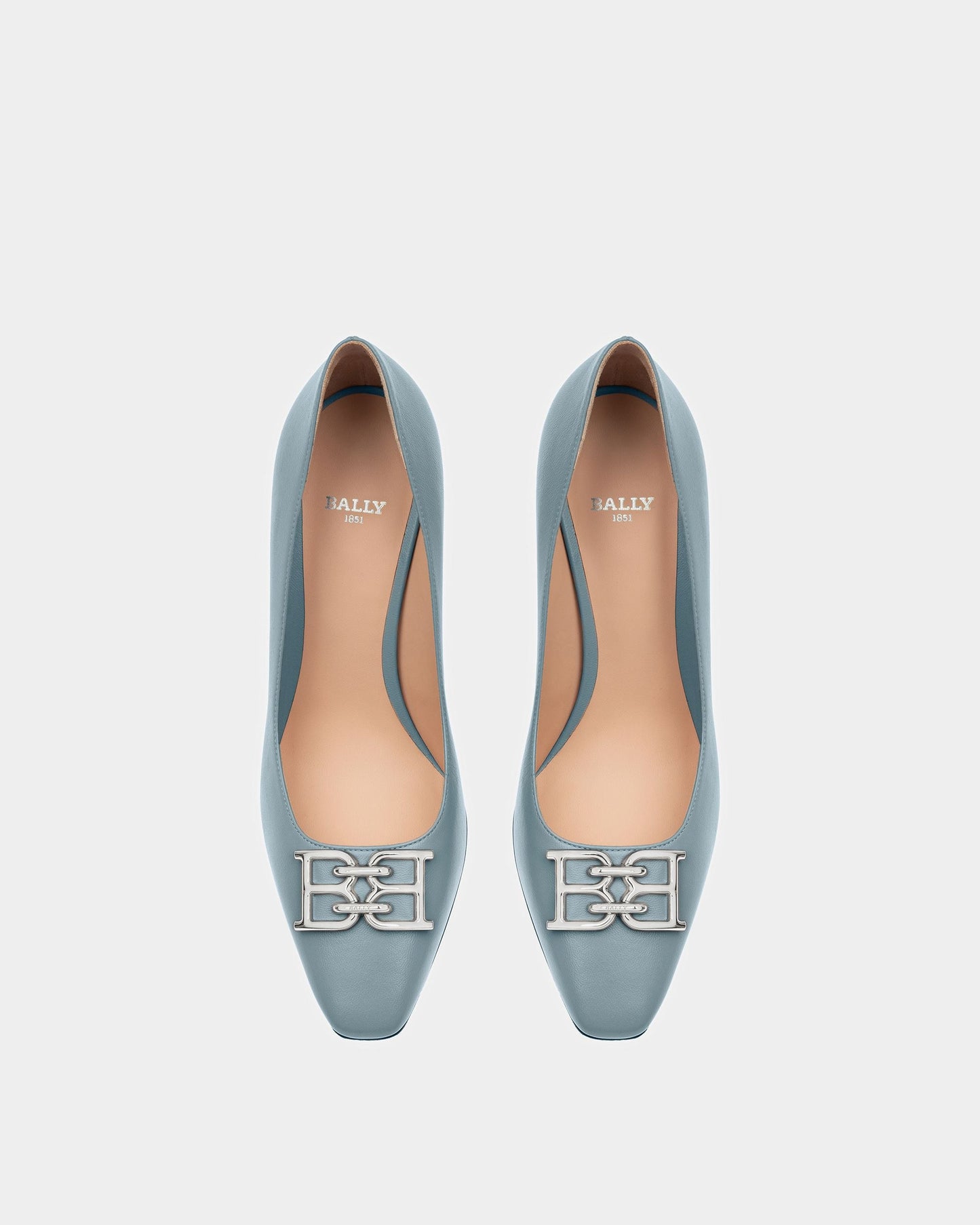 Evanca Leather Pumps In Light Blue