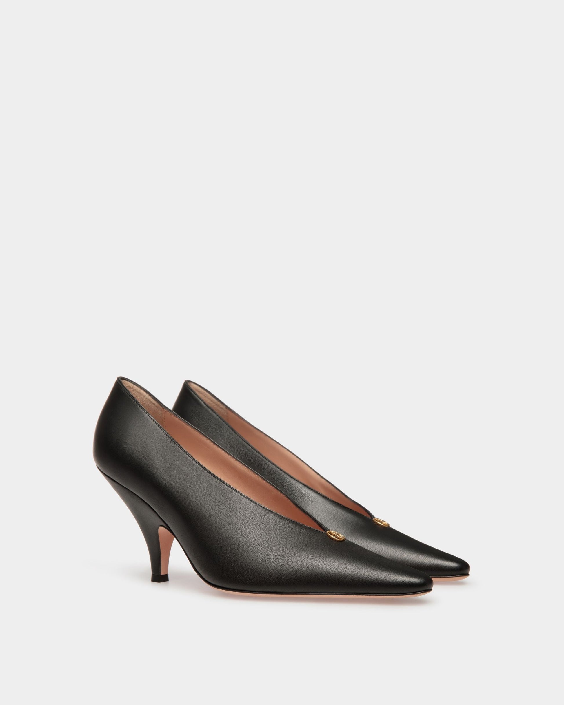 Kata | Women's Pumps | Black Leather | Bally | Still Life 3/4 Front
