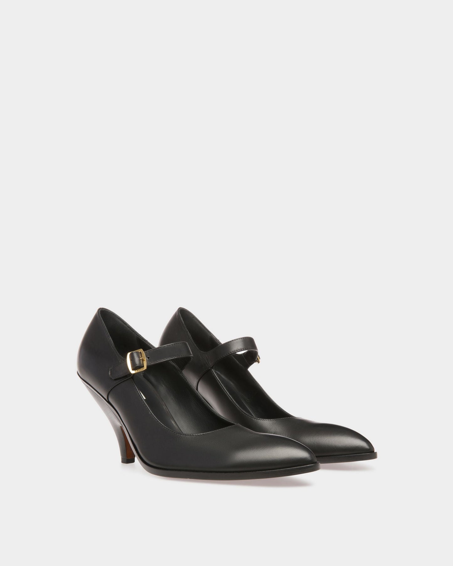 Lallie | Women's Pumps | Black Leather | Bally | Still Life 3/4 Front