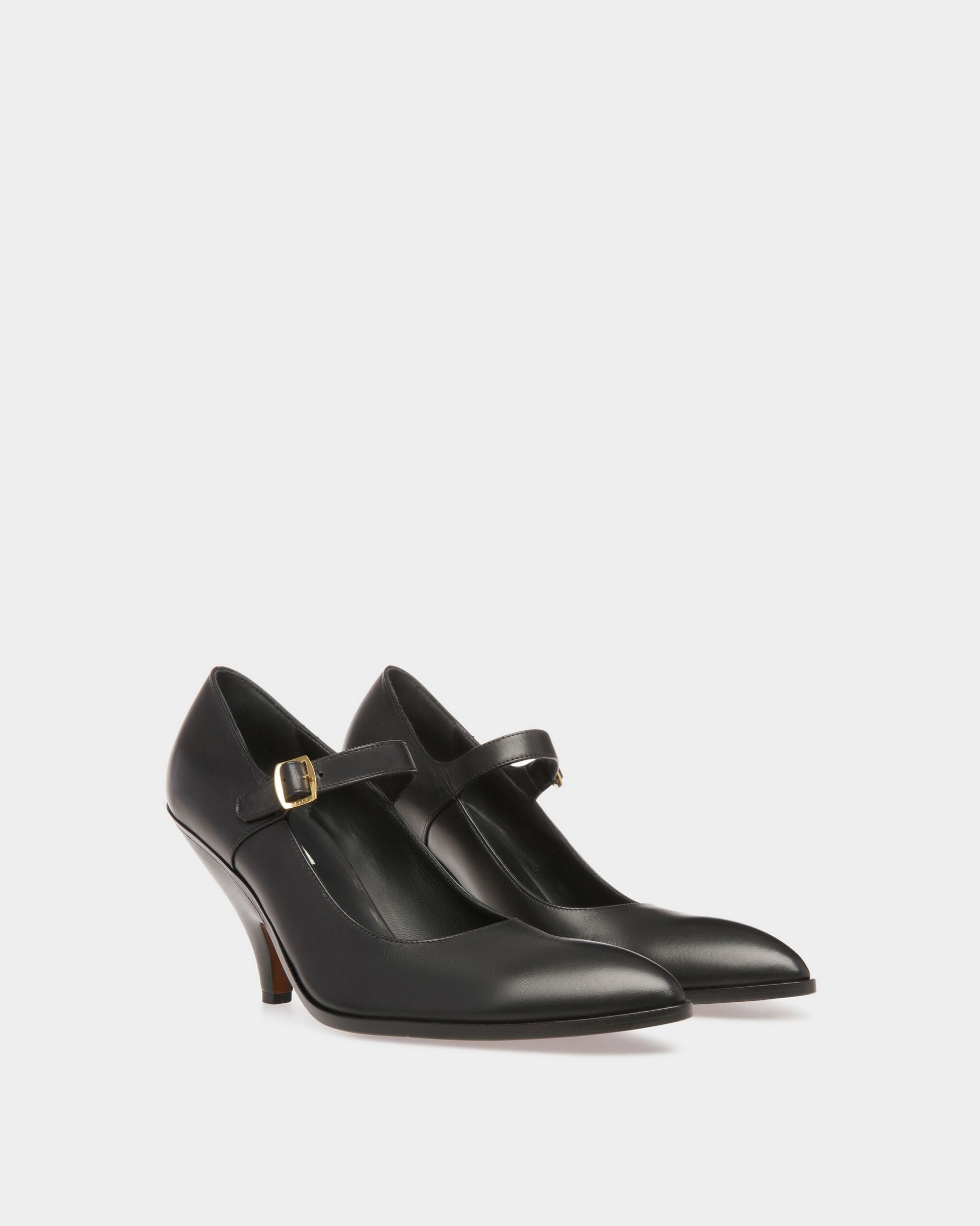 Lallie | Women's Pumps | Black Leather | Bally | Still Life 3/4 Front