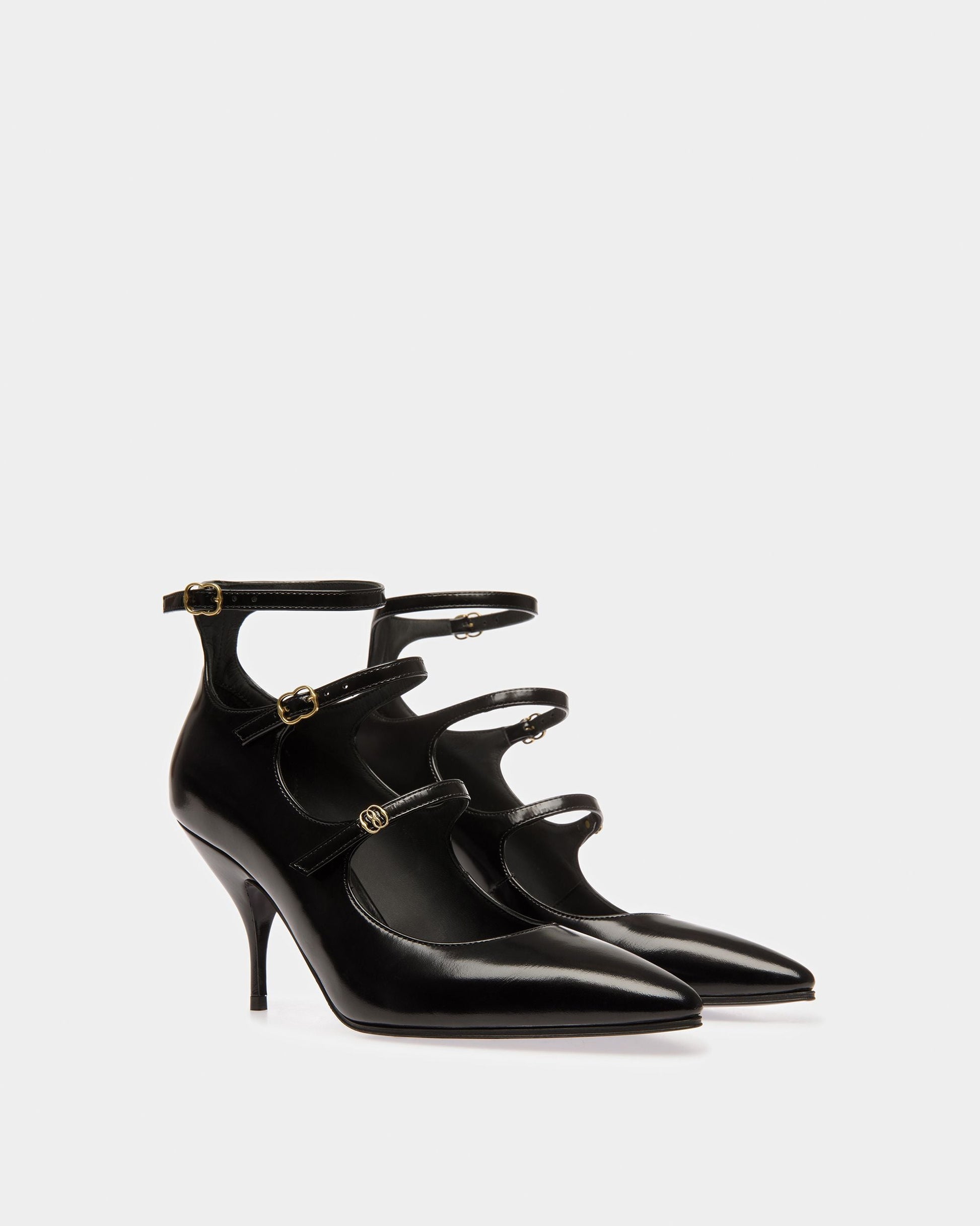 Marilou | Women's Pumps | Black Leather | Bally | Still Life 3/4 Front