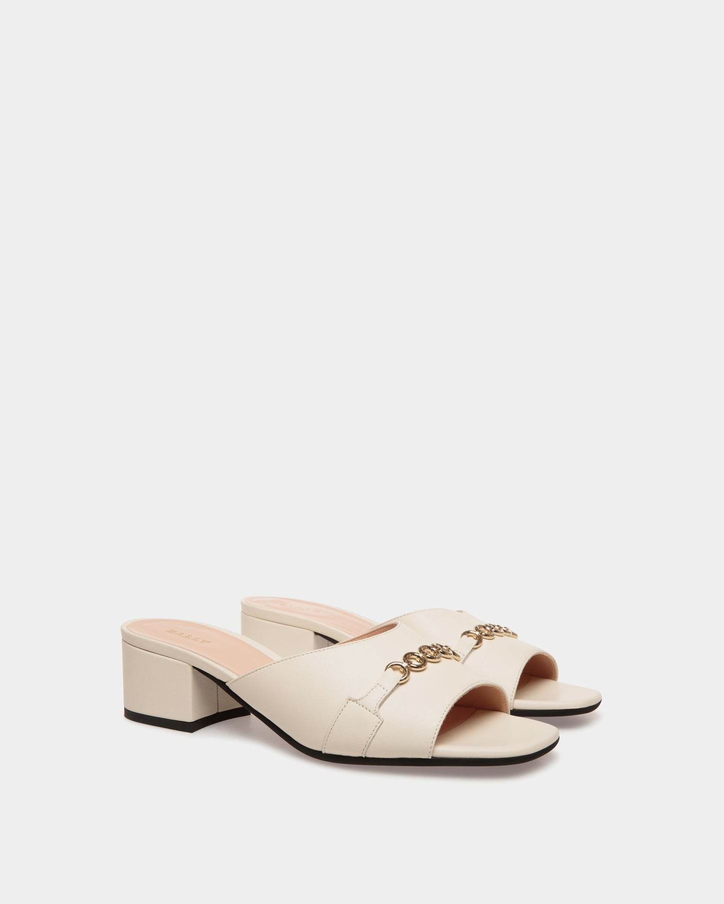 Mule in White Leather