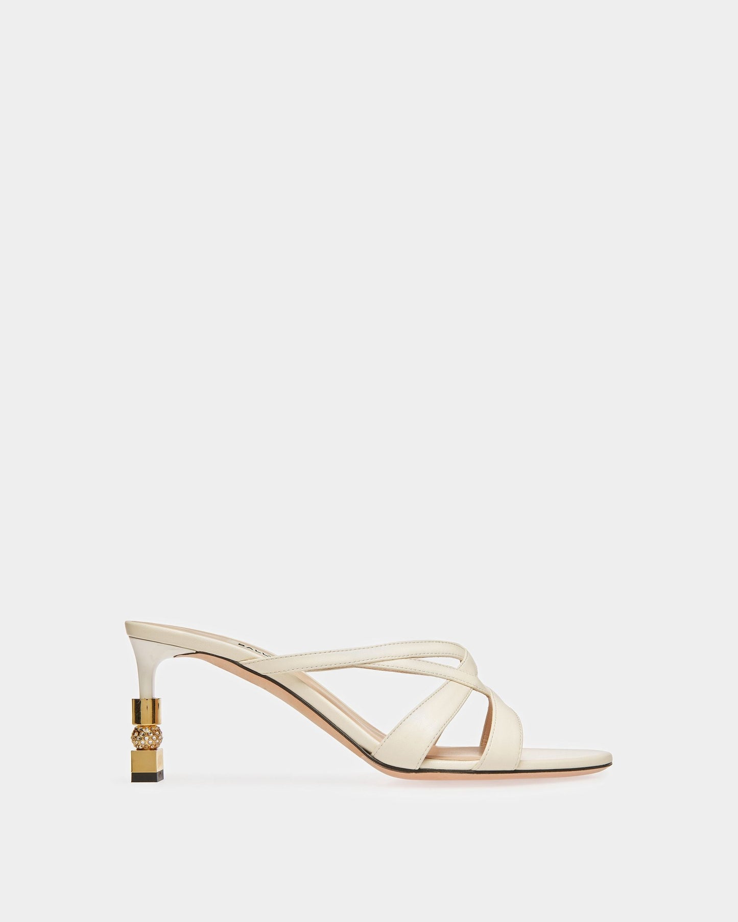 Block Slide Sandal In Leather