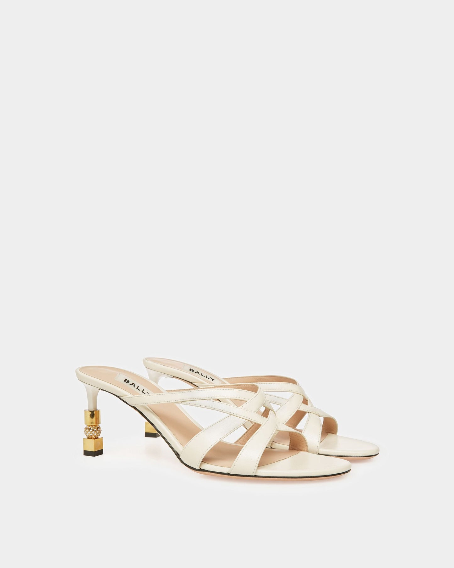 Block Slide Sandal In Leather