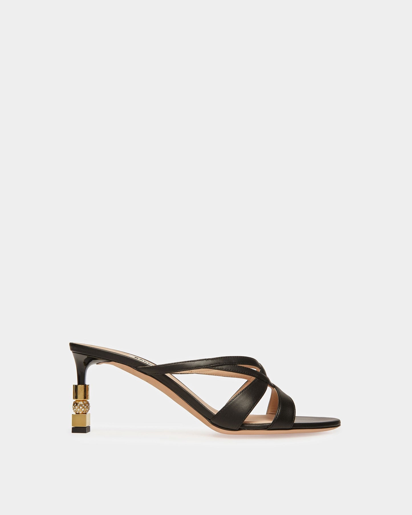 Block Slide Sandal In Leather