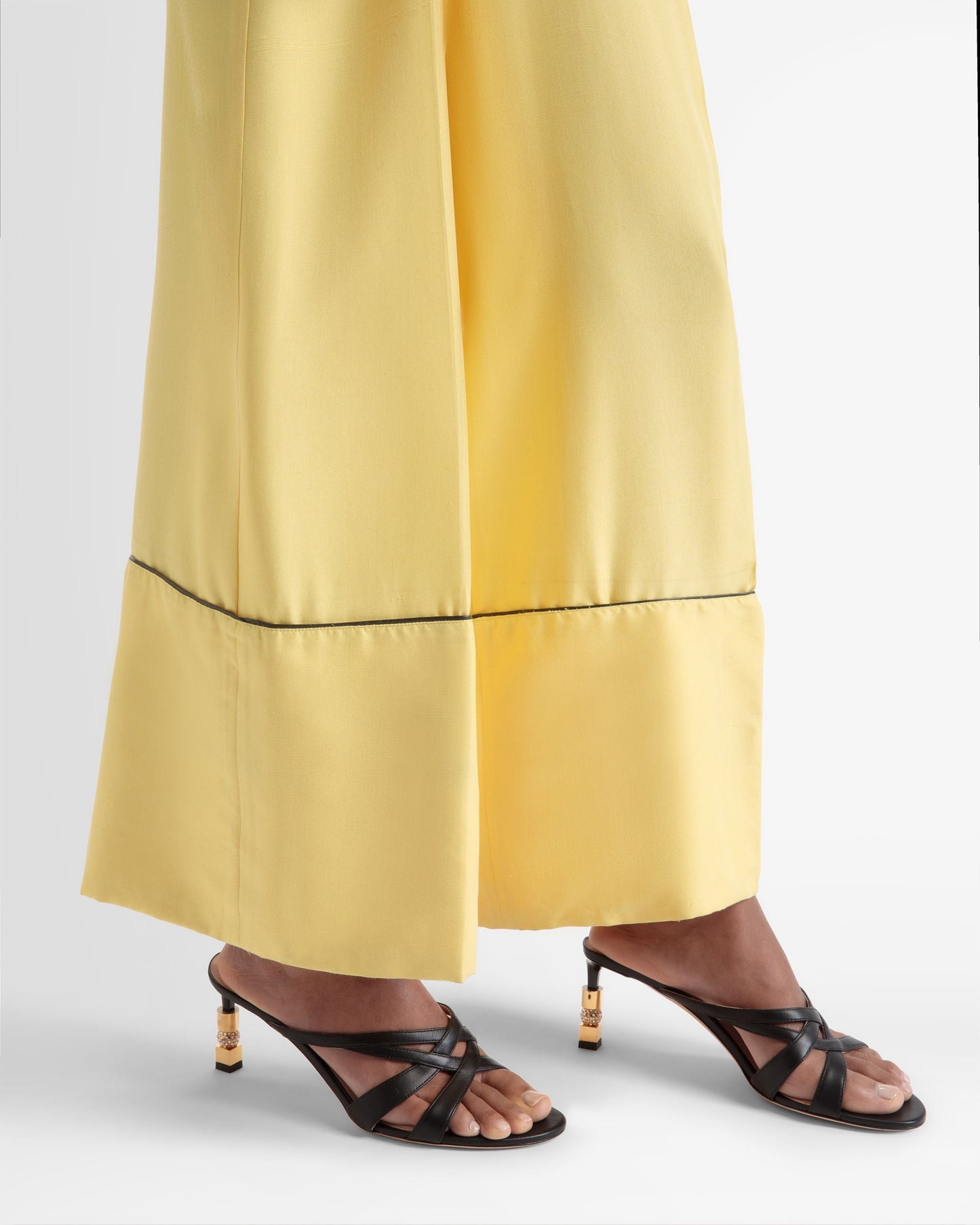 Block Slide Sandal In Leather