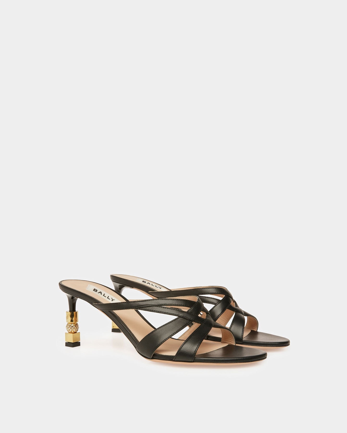 Block Slide Sandal In Leather