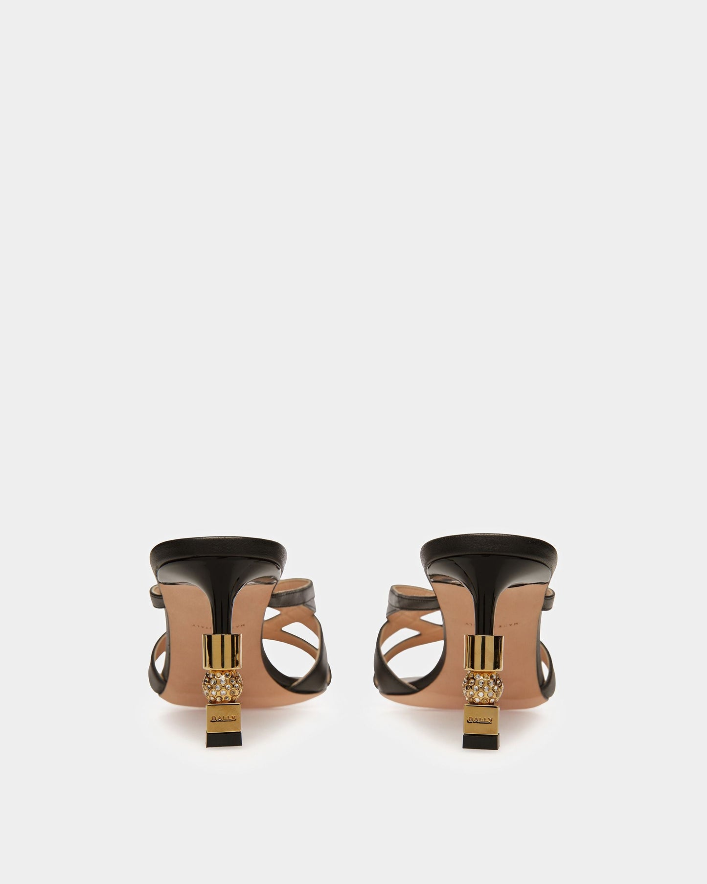 Block Slide Sandal In Leather