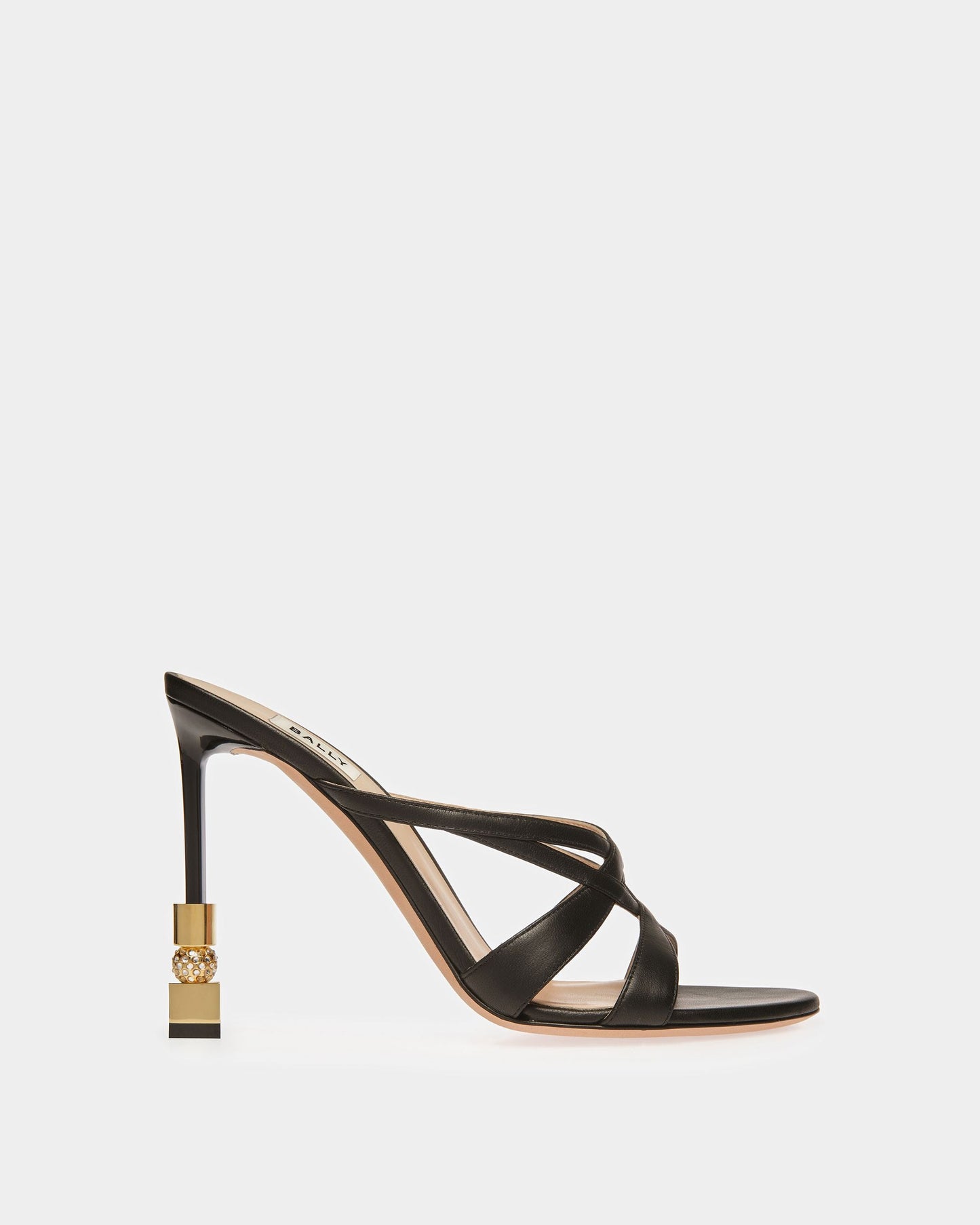 Block Slide Sandal In Leather