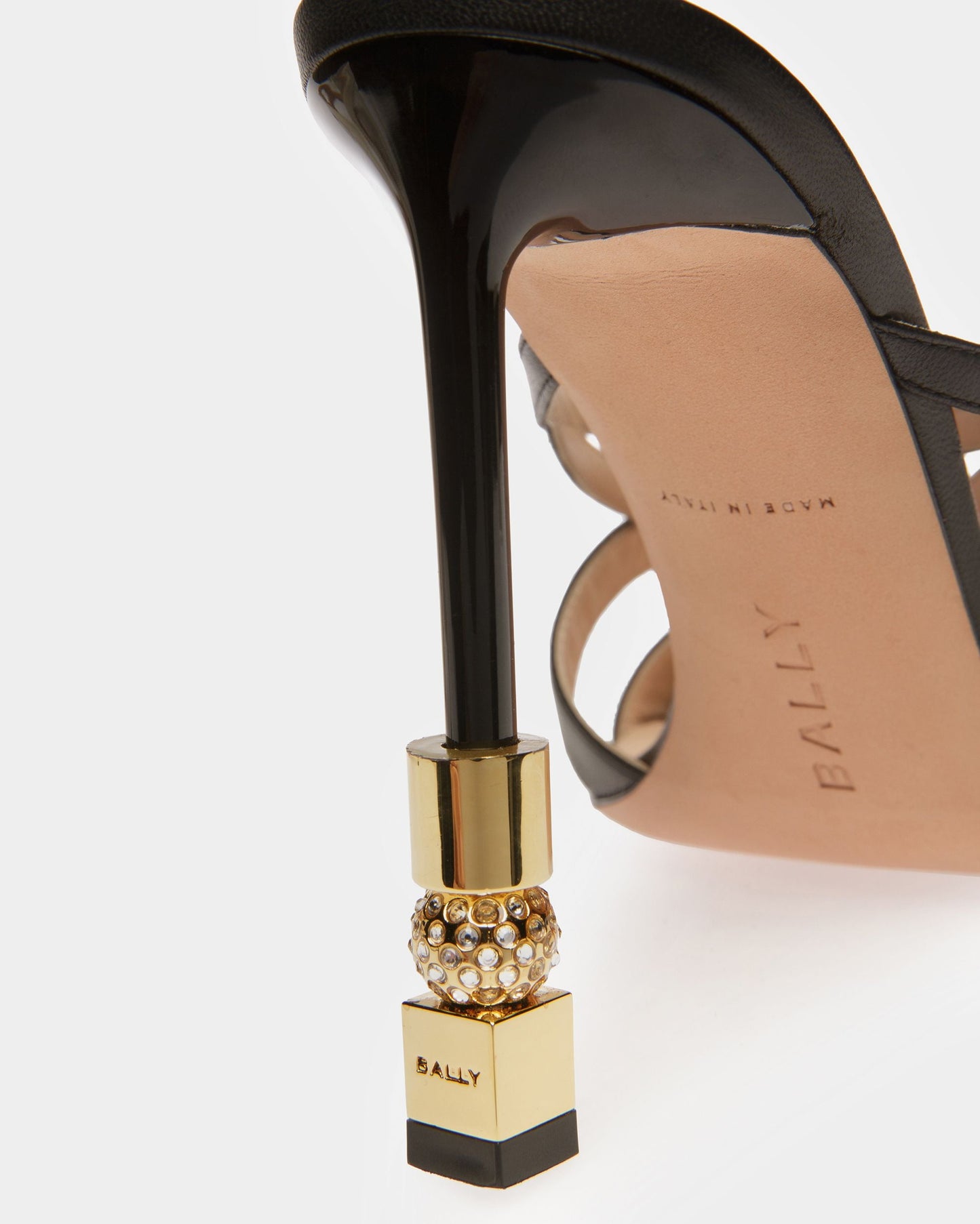 Block Slide Sandal In Leather