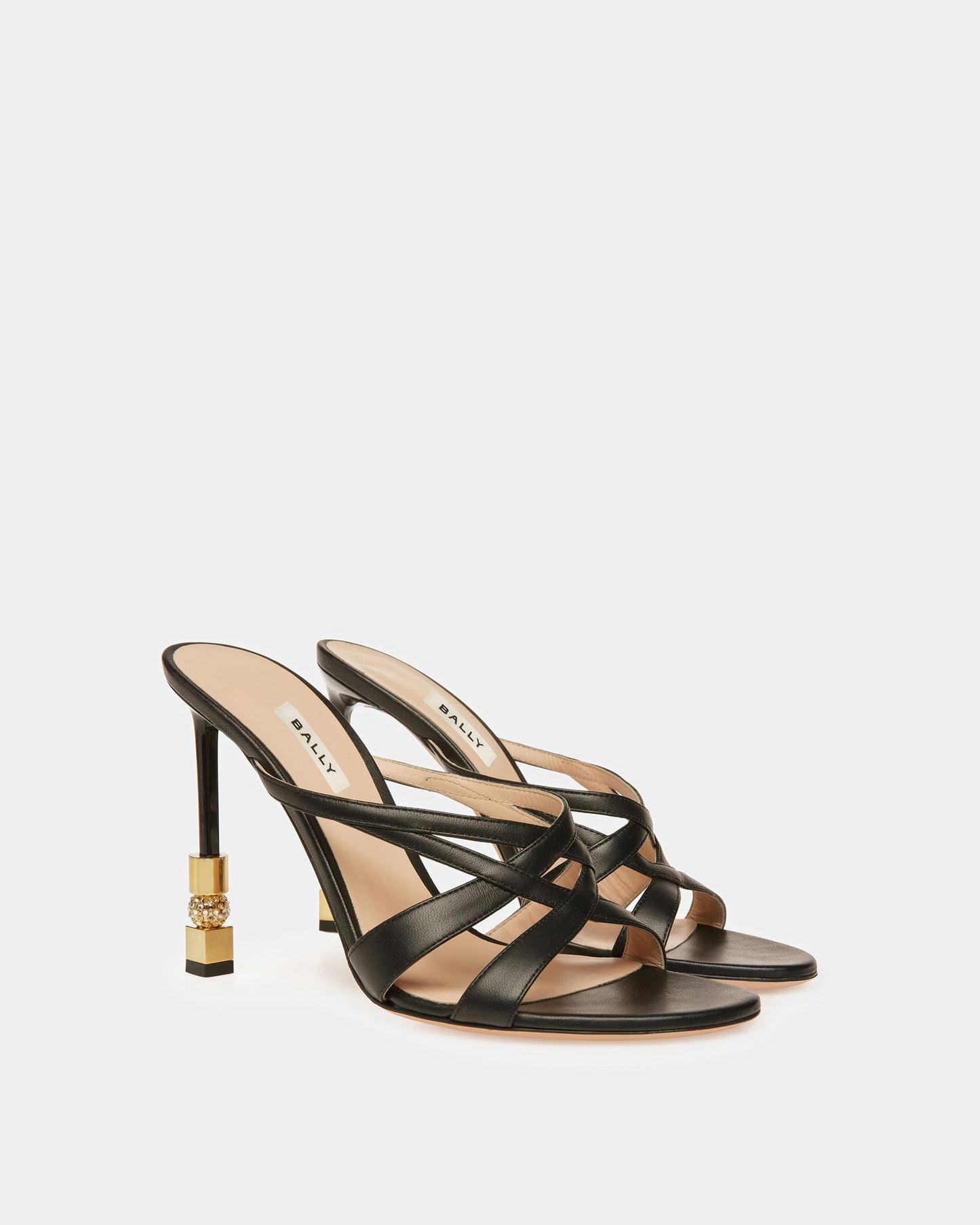 Block Slide Sandal In Leather