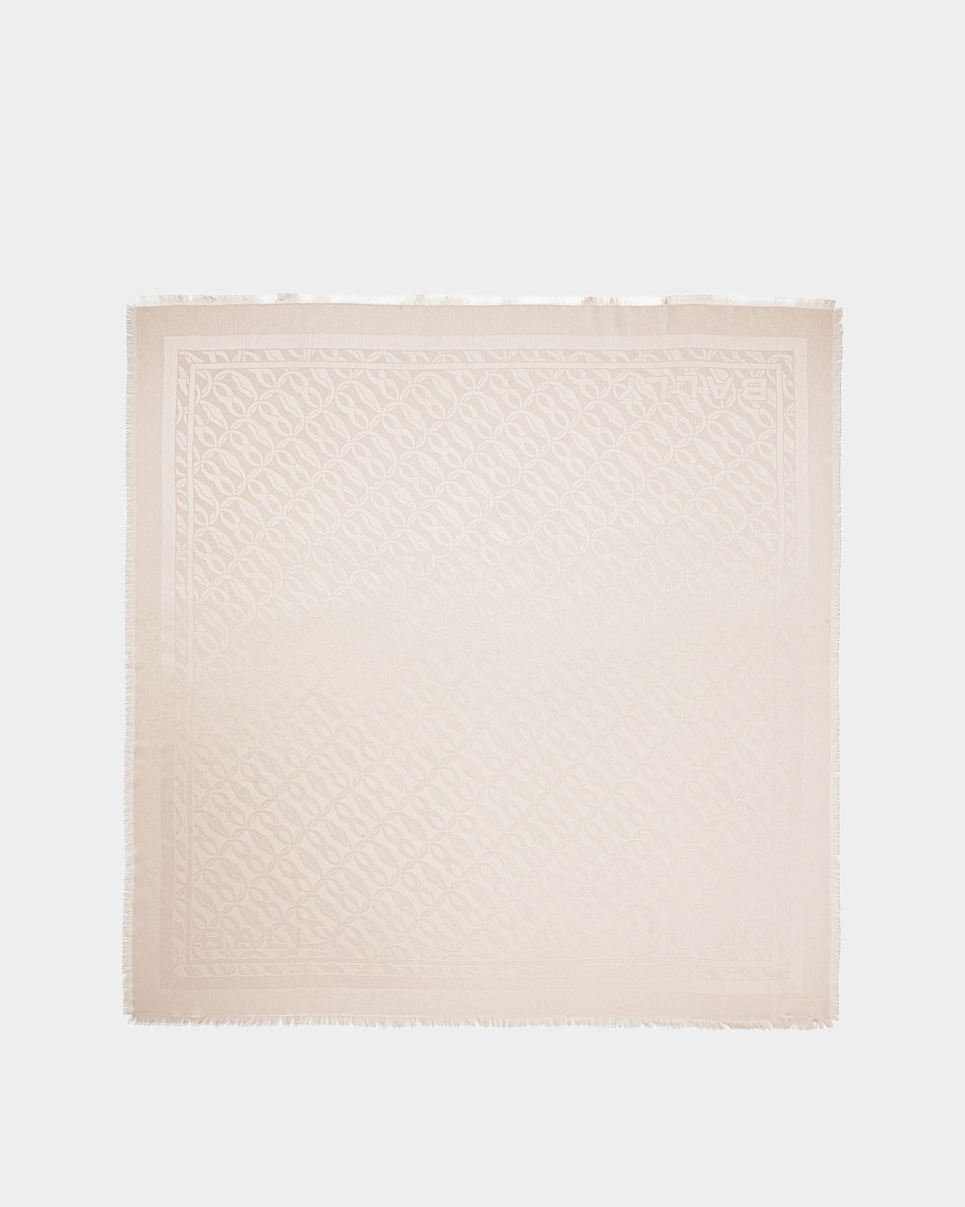 Emblem Print Square Scarf | Women's Scarf | Dusty Petal Silk | Bally | Still Life Top