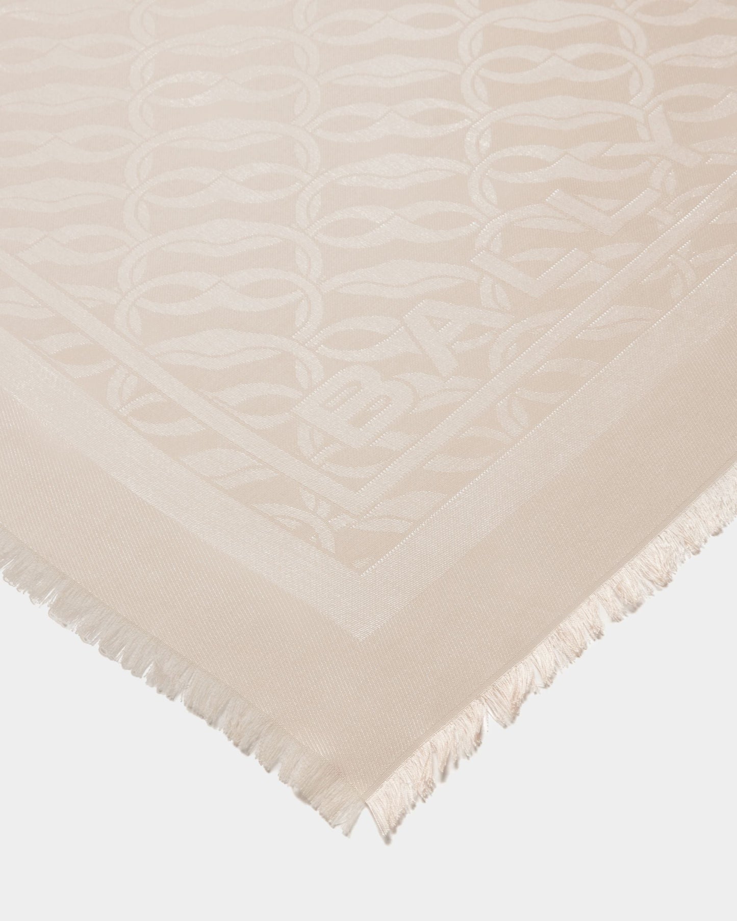 Emblem Print Square Scarf | Women's Scarf | Dusty Petal Silk | Bally | Still Life Detail