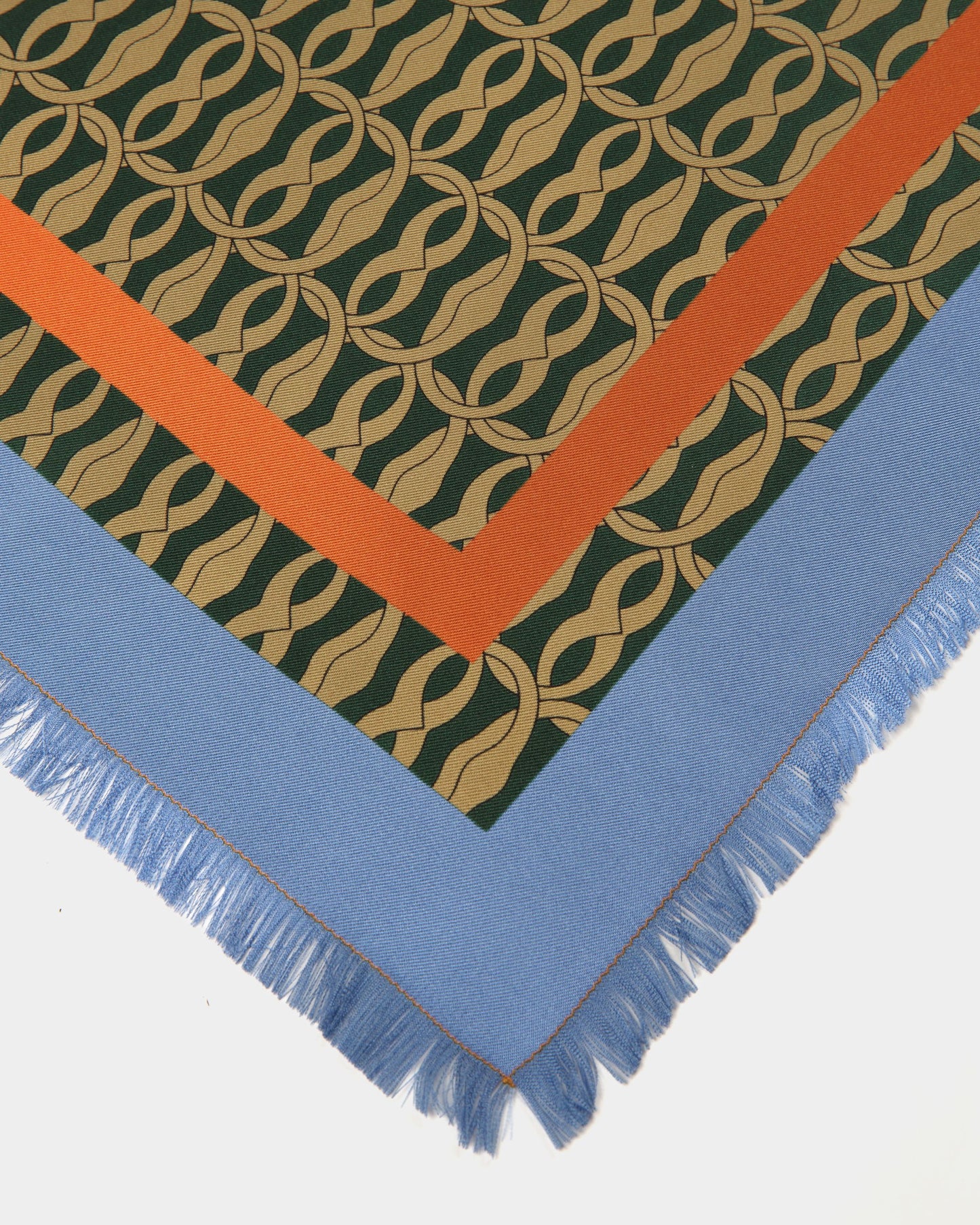 Emblem Print Square Scarf | Women's Scarf | Multicolor Silk | Bally | Still Life Detail