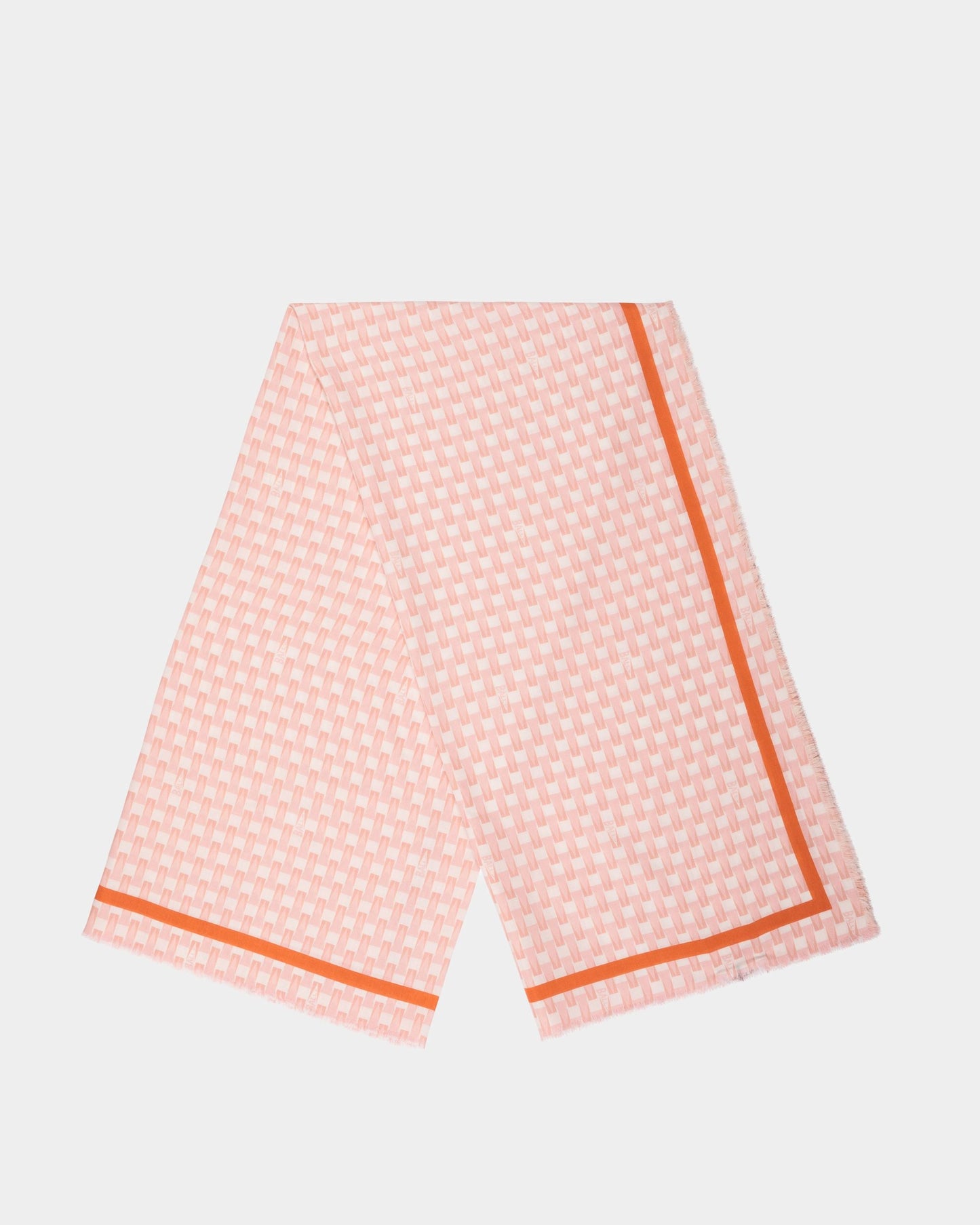 Pennant | Women's Pennant Scarf in Pink Jacquard Fabric | Bally | Still Life Top