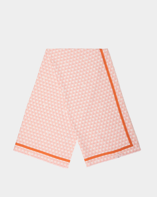 Pennant | Women's Pennant Scarf in Pink Jacquard Fabric | Bally | Still Life Top