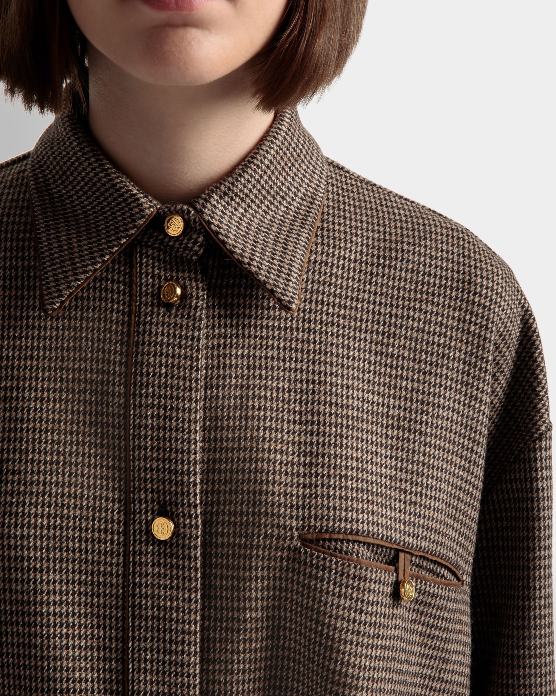 Dogtooth shirt | Women's Shirt | Desert Wool | Bally | On Model Detail