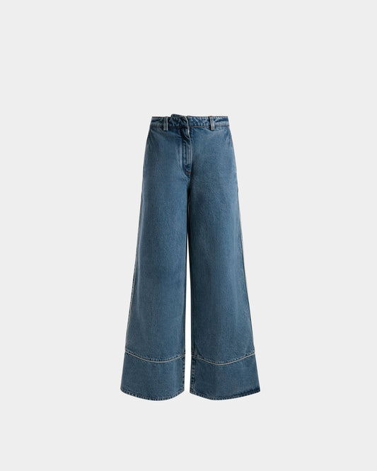 Denim Pants | Women's Pants | Light Blue Cotton | Bally | Still Life Front