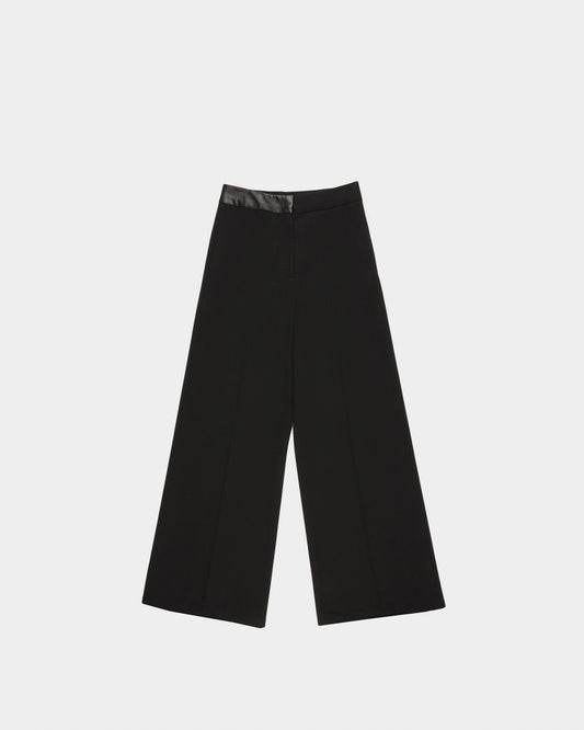 Wool Mix Trousers In Black