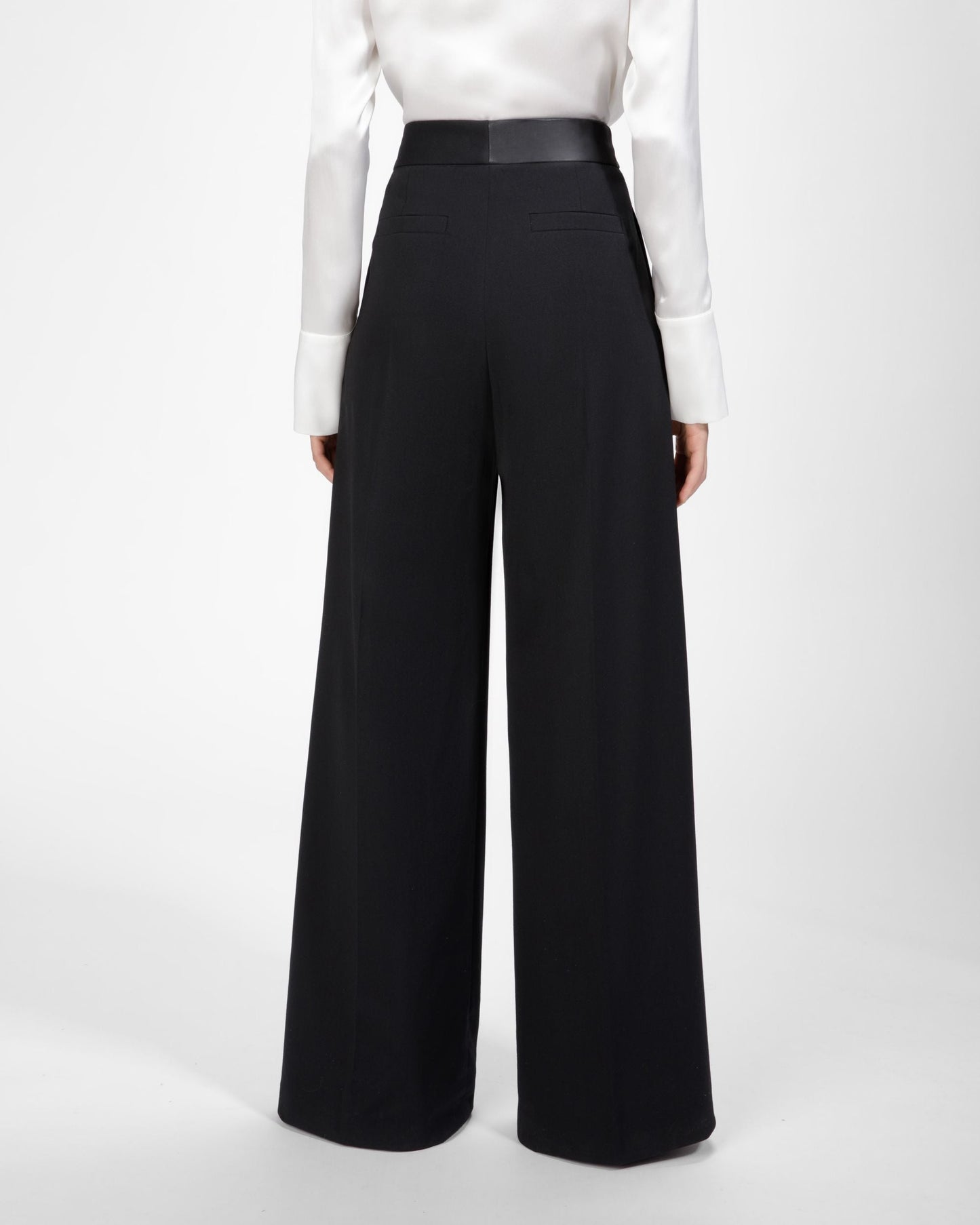 Wool Mix Trousers In Black