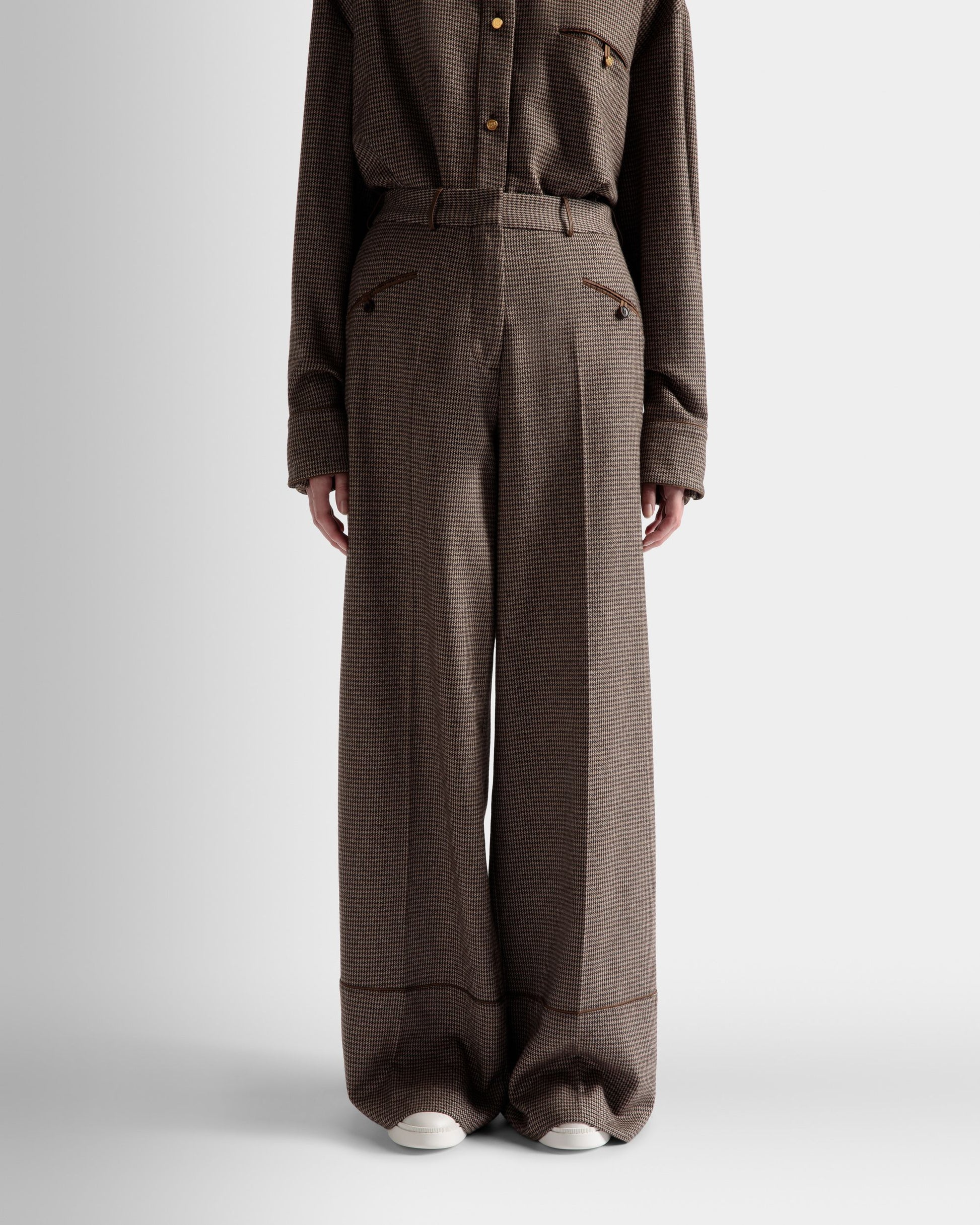 Dogtooth shirt | Women's Shirt | Desert Wool | Bally | On Model Close Up
