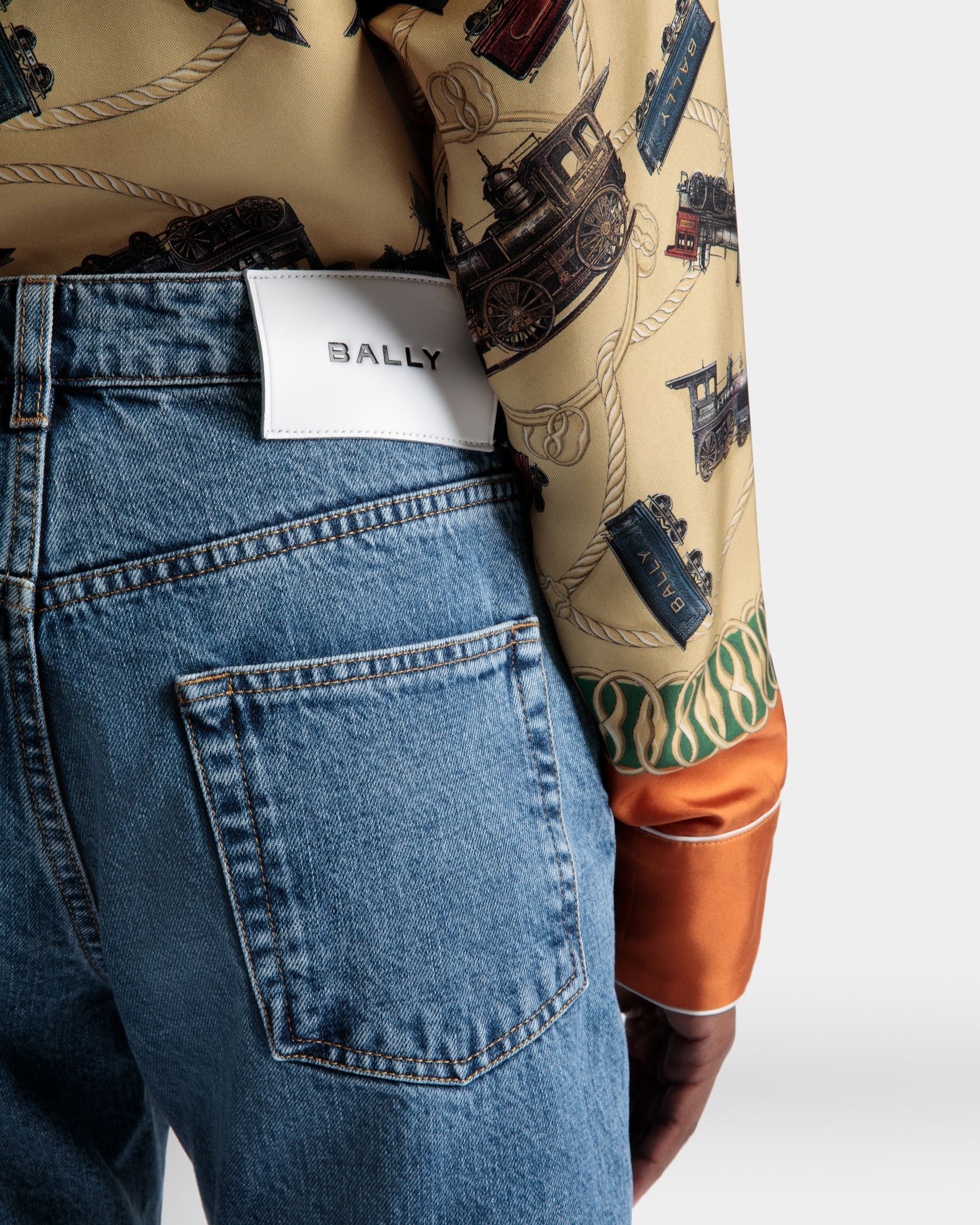 Denim Pants | Women's Pants | Light Blue Denim | Bally | On Model Detail